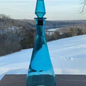 Elegant Blue Glass Bottle